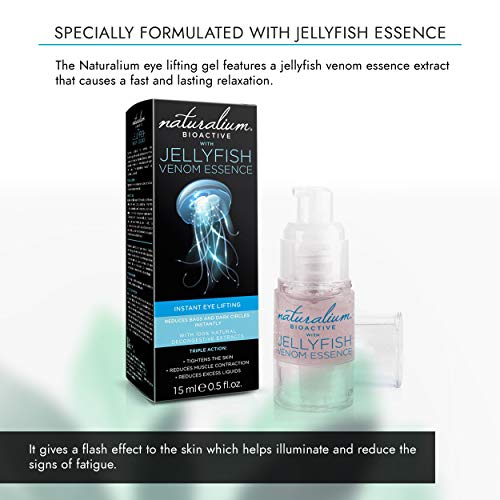 Naturalium Bioactive JellyFish Venom Essence - Gel para el Contorno de Ojos con Extracto de Veneno de Medusa y Colágeno, Instant Eye Lifting Triple Acción, Negro, 15 ml