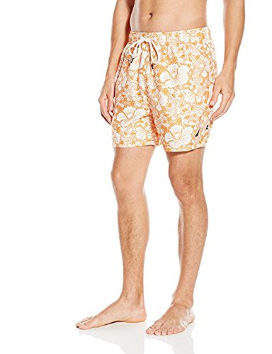 Nautica hombres de secado rápido Tropic Floral nadar tronco - Anaranjado -