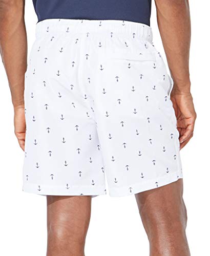 Nautica Men's Quick Dry All Over Classic Anchor Print Swim Trunk Bañador para Hombre, Blanco Brillante, XXL