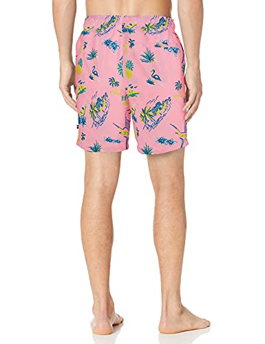 Nautica Men's Sustainably Crafted 8" Nautical Print Swim Short, Pale Orchid, Medium