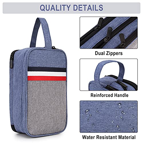 Neceser Hombre, RAVUO Impermeable Bolsa de Aseo Mujer Neceser de Viajie para Maquillaje Bolsa de Cosméticos Bolsa de Lavado con Múltiples Bolsillos Azul