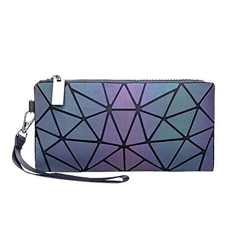 Neceser Mujer Mini Paquete de Dinero Femenino Billetera Fina Mujer geométrica Bao Bolsa for Mujeres monederos monederos Embrague Monedero Bolsa Bolsa de bagsmetic Neceser Hombre (Color : Luminous)