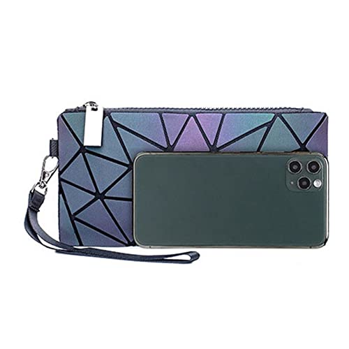 Neceser Mujer Mini Paquete de Dinero Femenino Billetera Fina Mujer geométrica Bao Bolsa for Mujeres monederos monederos Embrague Monedero Bolsa Bolsa de bagsmetic Neceser Hombre (Color : Luminous)