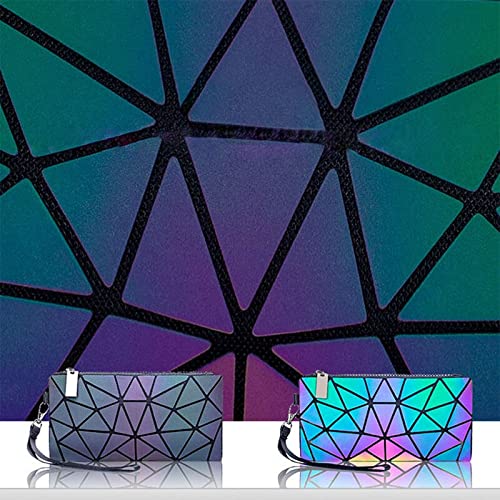 Neceser Mujer Mini Paquete de Dinero Femenino Billetera Fina Mujer geométrica Bao Bolsa for Mujeres monederos monederos Embrague Monedero Bolsa Bolsa de bagsmetic Neceser Hombre (Color : Luminous)