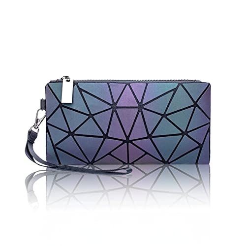 Neceser Mujer Mini Paquete de Dinero Femenino Billetera Fina Mujer geométrica Bao Bolsa for Mujeres monederos monederos Embrague Monedero Bolsa Bolsa de bagsmetic Neceser Hombre (Color : Luminous)