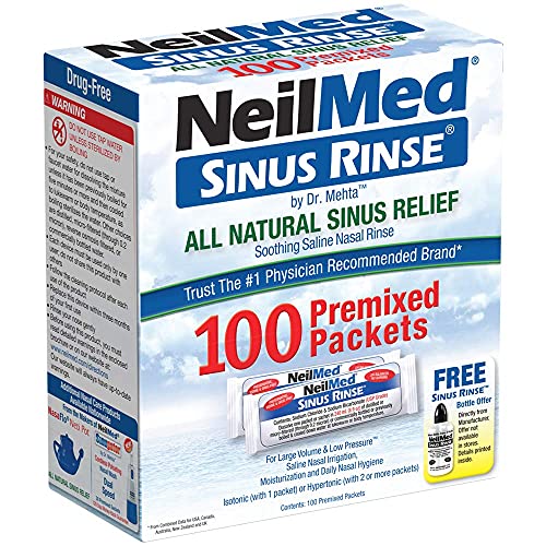 NeilMed Sinus Rinse Kit de enjuague nasal salino, 120 unidades