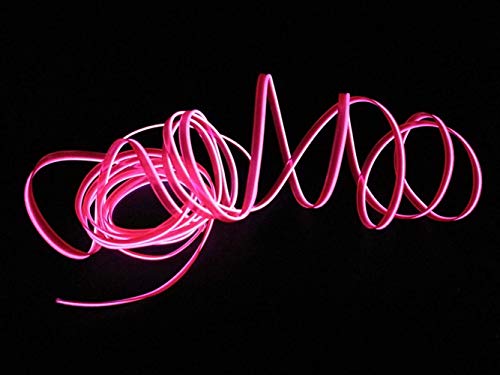 Neon Light El Wire con USB Neon Glowing Strobing Cable electroluminiscente para fiestas Halloween Navidad Festival de Navidad Decoración 5M(Rosa)