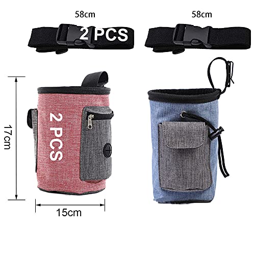 NETT 2PCS Bolsa de Comida para Perros,Bolsade Aperitivos para Mascotas,Bolsa de Entrenamiento para Perros,Bolsa Premios Perro Resistente al Agua