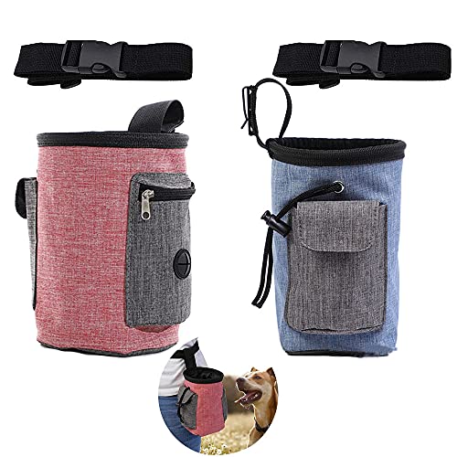 NETT 2PCS Bolsa de Comida para Perros,Bolsade Aperitivos para Mascotas,Bolsa de Entrenamiento para Perros,Bolsa Premios Perro Resistente al Agua