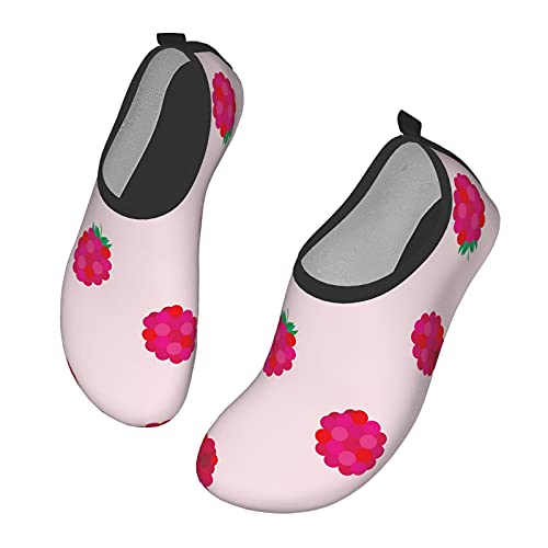 Nicokee Zapatos de agua de frambuesa fruta rosa verano verde colorido rojo playa Aqua Yoga calcetines para hombres mujeres, color, talla 42.5 EU