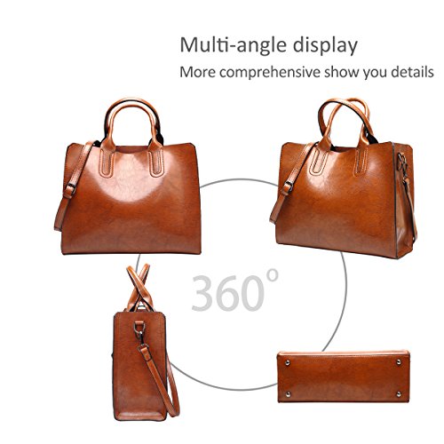 NICOLE&DORIS Mode Bolsos de Mano para Mujer Monederos Bolso Crossbody Mujer Bolso de Bandolera Bolsa Tote Durable PU Marrón