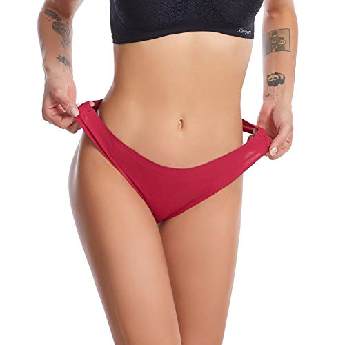 Nightease Ropa Interior Tanga de Seda de Hielo para Mujeres Paquete de 6 Sin Costura Bragas (S, Style7, s)