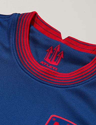 NIKE ATM Y NK BRT Stad JSY SS AW T-Shirt, Unisex niños, Coastal Blue/Sport Red Full Sponsor, XS