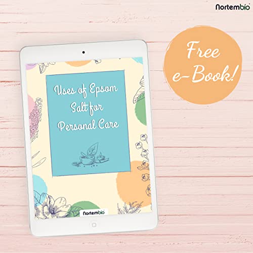 Nortembio Sal de Epsom 6 Kg. Fragancia Vainilla y Canela. Sal de Baño Hidratada con Vitamina C y E. Relajación de Músculos, Aromaterapia y Buen Sueño. E-Book Incluido.