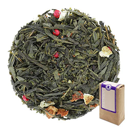 Núm. 1397: Té verde orgánico "Magic Spring (primavera mágica)" - hojas sueltas ecológico - 100 g - GAIWAN® GERMANY - sencha verde de China, pimiento rojo, fresas, limón, naranja