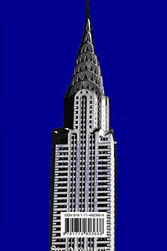 NYC Chrysler building bright blue classic grid page notepad $ir Michael Limited edition