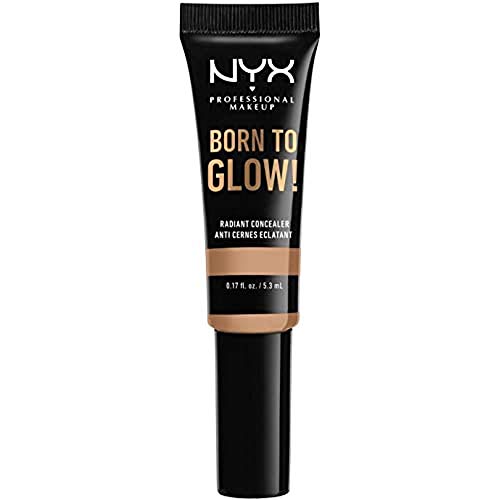 NYX PROFESSIONAL MAKEUP Corrector De Maquillaje Born To Glow Radiant Concealer, Reduce Las Ojeras, Resalta E Ilumina Tu Mirada, Fórmula Vegana, Tono:, Medium Olive, Vanilla, 5.3 Mililitro