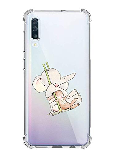 Oihxse Silicona Funda con Samsung Galaxy J8 2018 TPU Flexible Suave Transparente Protector Estuche Airbag Esquinas Reforzadas Ultra-Delgado Elefante Patrón Anti-Choque Caso (D10)