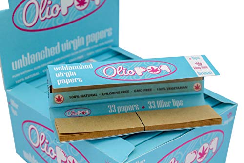 OLIOPOP Papel de Liar Fumar Largo Marrón + Filtros de Cartón 24 libritos