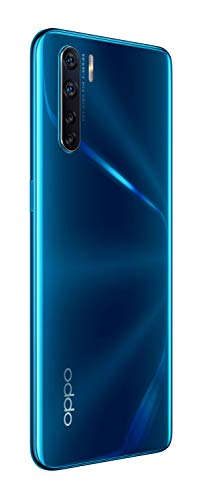 OPPO A91 – Pantalla de 6.4" (AMOLED, 8GB/128GB, MT6771V, 4.000 mAh, cámara trasera 48 + 8 + 2 + 2 MP, cámara frontal 16 MP, Android 9) Azul [Versión ES/PT]