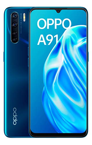 OPPO A91 – Pantalla de 6.4" (AMOLED, 8GB/128GB, MT6771V, 4.000 mAh, cámara trasera 48 + 8 + 2 + 2 MP, cámara frontal 16 MP, Android 9) Azul [Versión ES/PT]