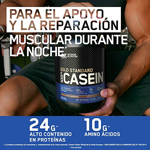 Optimum Nutrition Gold Standard Casein, Proteinas de Caseina en Polvo con BCAA Aminoacidos Esenciales, Zinc y Magnesio en Polvo, Chocolate, 55 Porciones, 1,82 kg, Embalaje Puede Variar