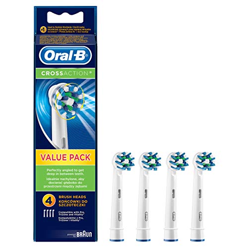 Oral-B EB50/4 - Crossaction, Set de 4 Recambios para Cepillo de Dientes Eléctrico Recargable