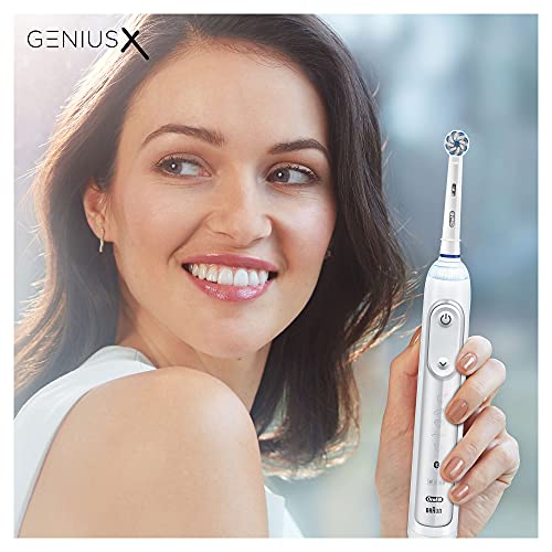 Oral-B Genius X Cepillo de Dientes Eléctrico con Mango Recargable con Inteligencia Artificial y 1 Cabezal de Recambio, Blanco