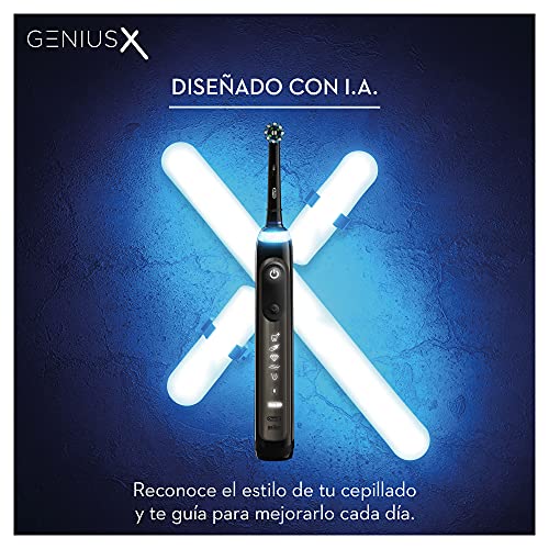 Oral-B Genius X Cepillo de Dientes Eléctrico con Mango Recargable con Inteligencia Artificial y 1 Cabezal de Recambio, Negro