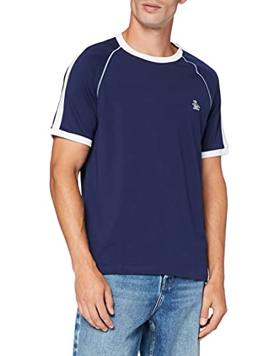 ORIGINAL PENGUIN Raglan Sleeve Logo T-Shirt Camiseta, Azul Medieval 412, XL para Hombre