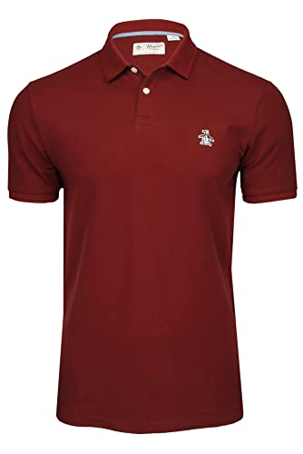 Original Pengun Small Logo Polo Shirt Camisa, Granate, M para Hombre