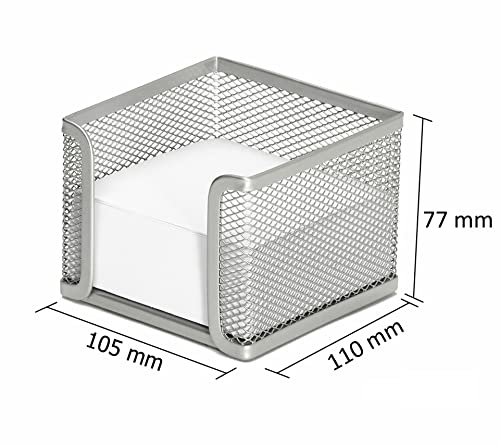 Osco MPH400-SLV - Cubo de notas de malla metálica, 400 hojas, color plateado