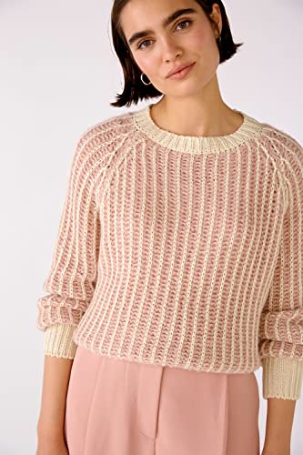 Oui Jersey de punto para mujer con manga raglán, corte informal, para ocio, festivo, para estar en casa, Rose White, 40