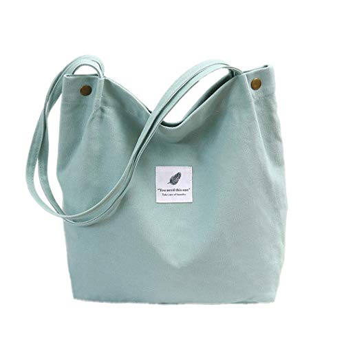 oukesin Bolso de Lona para Mujer Bolso de Hombro de Gran Capacidad Turismo Informal, Verde