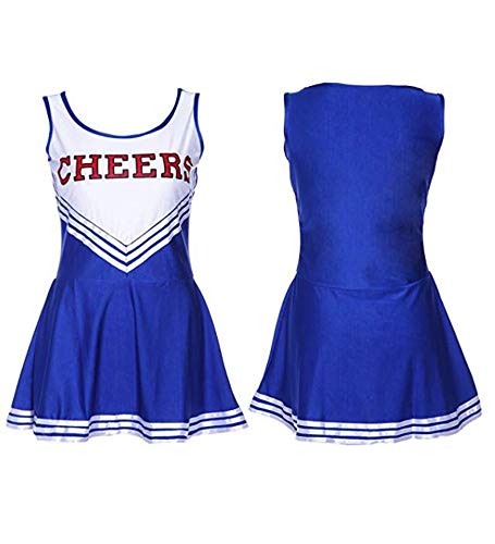 Ovender Cheerleader Traje de Dormir Cosplay Ropa de Salón Pijamas Adulto Animal para Niños Niñas Anime Fiesta Comodidad Suave (XL, Azul)