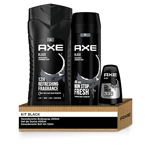 Pack Axe Black Desodorante Roll-On, Aerosol y Gel