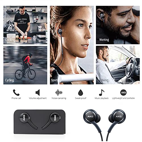 Pack【2】 Auriculares con Cable AKG, Micrófono y Manos Libres. Conector Tipo C. Compatible con Samsung Galaxy S21 Ultra, Galaxy S20 FE, Galaxy S10, S9 Plus, S10e, Note 10