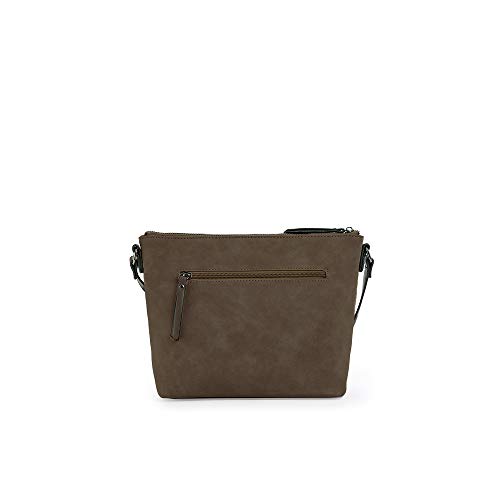 PACO MARTINEZ | Bolso bandolera antelina para mujer | Asa regulable | 23x30x11 | Verde Caza