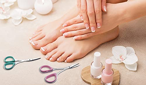 Pafason Juego de tijeras de manicura para cutículas de uñas curvas y rectas de acero inoxidable con estuche de cuero de PU Herramienta de cuidado de belleza de pedicura multiusos para uñas, piel seca