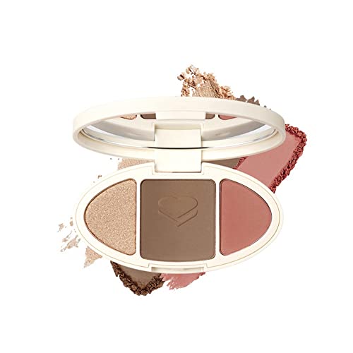 Paleta de 3 colores de Allbesta con contorno, polvo y bronceador, maquillaje profesional para el rostro