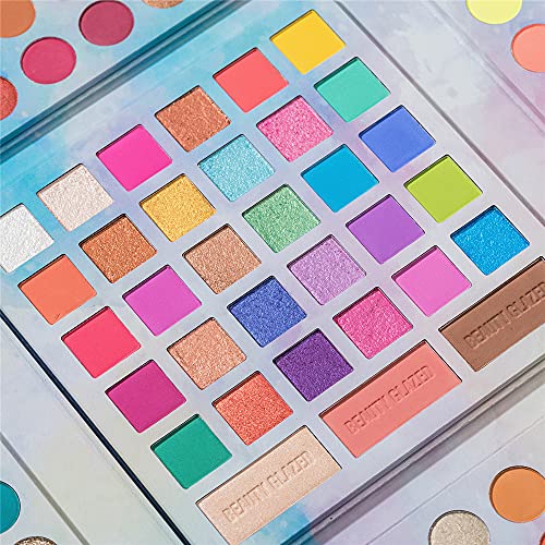 Paleta de sombras de ojos BEAUTY GLAZED, 105 colores mate, brillo, sombra de ojos, paleta de maquillaje, pigmentos, resaltadores, contorno en polvo, todo en uno