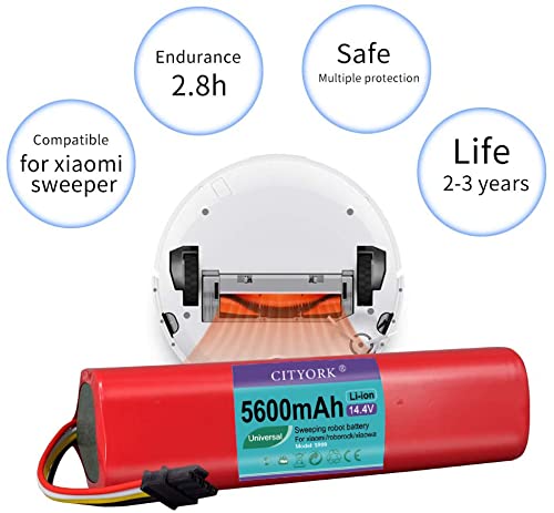 PALO 14.4V 5600mAh Batería Recargable para Xiaomi Mi Robot Xiaomi Mijia Roborock s50 s51