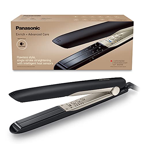 Panasonic EH-HS0 Plancha y Rizador de Pelo Profesional 2 en 1, Negro