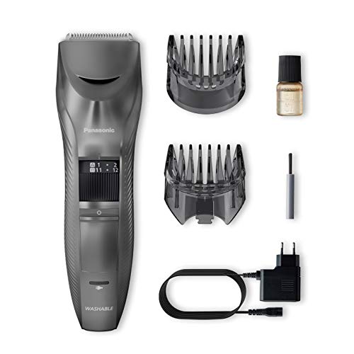 Panasonic ER-GC63-H503 - Recortadora eléctrica de precisión para barba, cabello y cuerpo, 39 ajustes, con o sin cable, limpieza fácil, acero inoxidable, negro