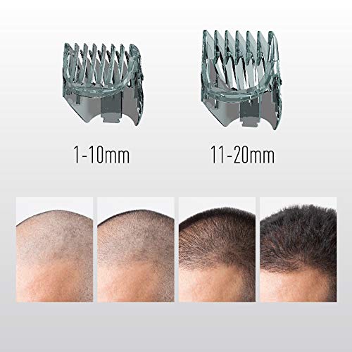 Panasonic ER-GC63-H503 - Recortadora eléctrica de precisión para barba, cabello y cuerpo, 39 ajustes, con o sin cable, limpieza fácil, acero inoxidable, negro