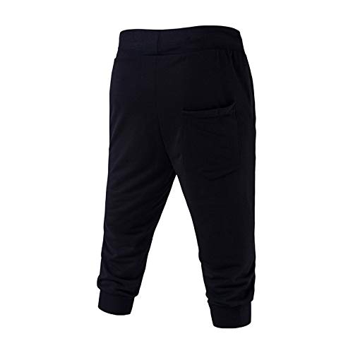 Pantalones Cortos Hombre Verano 2020 Nuevo SHOBDW Casual Impresión de Letras Pantalones Hombre Chandal Cordón Elástico Pantalones Cortos Hombre Deporte con Bolsillos Tallas Grandes (XL, R-Negro)