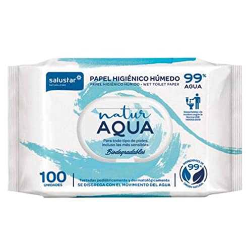 Papel higiénico húmedo Natur Aqua 100 uds