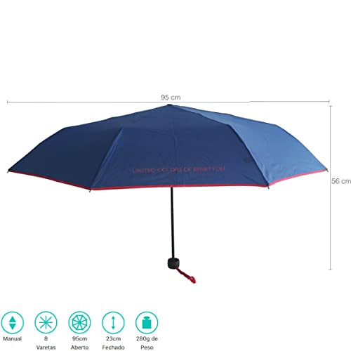 Paraguas Benetton Plegable Azul 95 cm