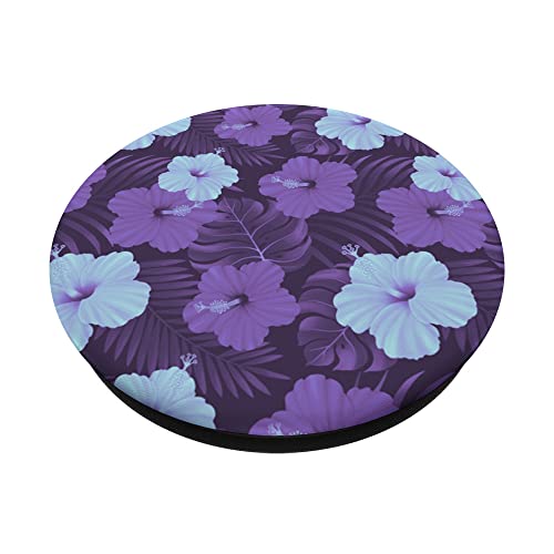 Patrón floral de hibisco púrpura hawaiano de moda PopSockets PopGrip Intercambiable