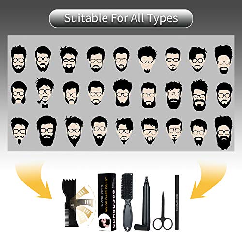 PEALOV Kit De BolíGrafo De Barba, Juego De Cinco Piezas De Relleno De LáPiz De Barba Para Hombres, Duradero E Impermeable, ReparacióN De Forma De LíNea De Cabello Y Bigote Masculino